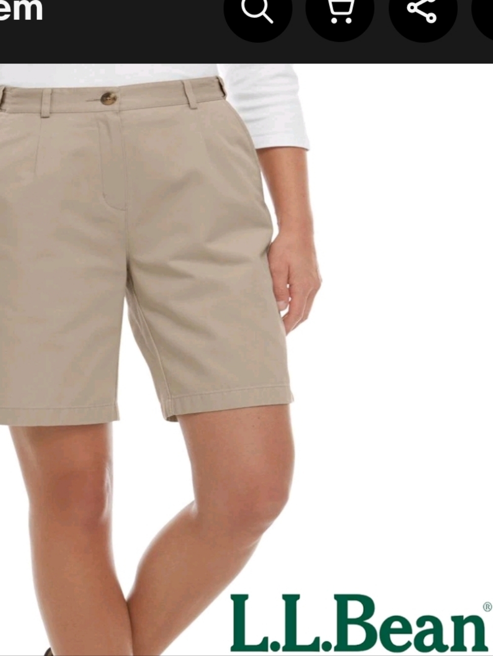L.L. Bean Women's Bermuda Shorts - Navy and Khaki - Picture 11 of 11